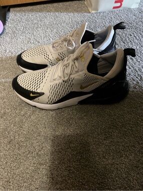 Nike White Black and Gold Air Max Sport Sneakers